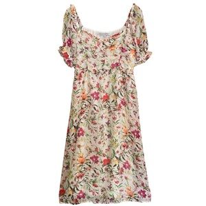 Collective Concepts Floral Cottagecore Midi Dress Puff Sleeve Med (6-8) Romantic